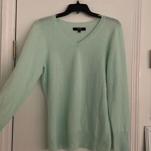 Teal ALEX MARIE Cashmere Large V-neck Sweater